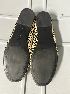 Zara leather animal‎ print ballet flats thumbnail 5