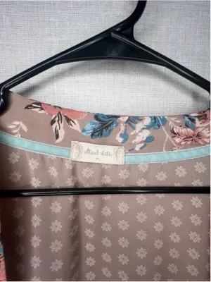 Altar'd State Floral Geometric Bell Sleeve Sheer Open Front Long Sleeve Kimono C thumbnail 4