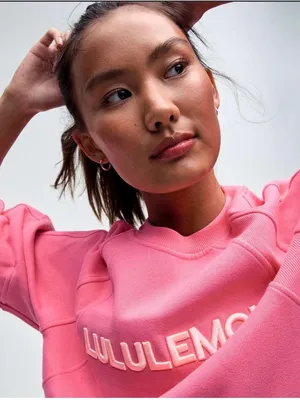 Lululemon Scuba Oversized Pullover Wordmark Sakura Pink size m/l thumbnail 2