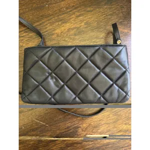 Michael Kors Black Quilted Leather Purse Small Clutch Credit Card Pockets thumbnail 6