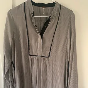 Free People Pebble Crepe Shirt Neutral thumbnail 2