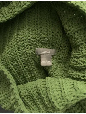 Aerie Velour Textured Knit Turtleneck Soft Sage Green Oversized Womans S sweater thumbnail 3