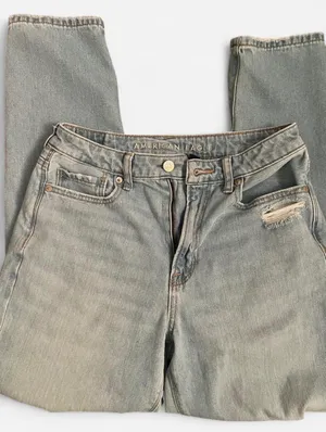 American Eagle Straight Leg Jeans Distressed thumbnail 1