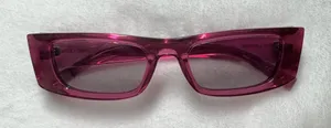 Saint Laurent 52mm Hot Pink Rectangular Sunglasses thumbnail 1