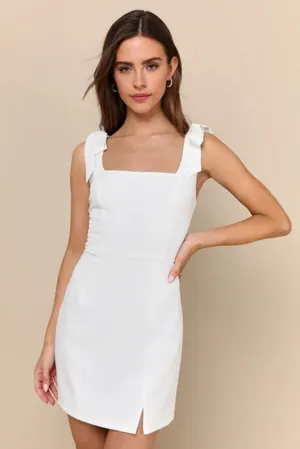 Lulus Your Sweetie White Tie-Strap Mini Dress Size Large thumbnail 1