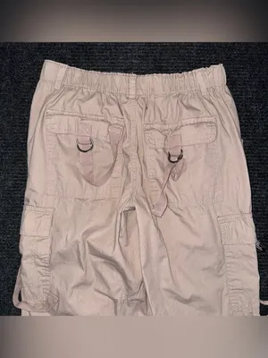 Aeropostale Parachute Cargo Pants Khaki Baggy Streetwear XS Y2K Gorpcore Strappy thumbnail 4