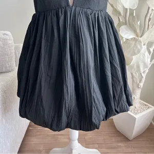 Acler Palermo Black Bubble Hem Spaghetti Straps Mini Dress thumbnail 4