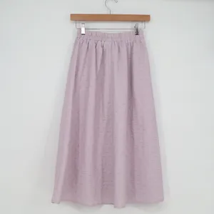 Dazy Lavender Purple Textured A-Line Midi Skirt Elastic Waist Size S thumbnail 4