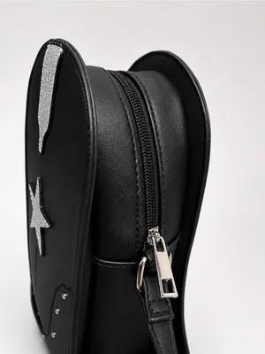 DS Black Cowboy Boot-Shaped Crossbody Bag with Star Accent thumbnail 7
