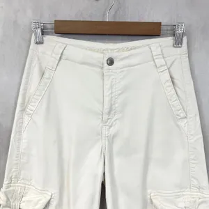 American Eagle Cargo Pants Women 000 Short Baggy Wide‎ Leg Minimal Indie Skater thumbnail 2
