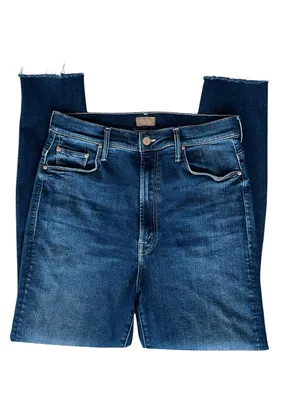 MOTHER Denim Women’s High Waisted Rail Ankle Fray Crop Jeans High Fidelity Wash thumbnail 3