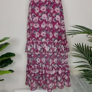 Bellevue Ruched Quinn Sleeveless Maxi Dress with Velvet Tie Tiered Hem Vacation thumbnail 3