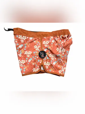 Hinano Tahiti Ladies Orange Floral Board Shorts Size Medium thumbnail 2