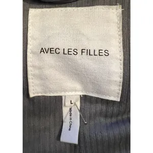 Avec Les Filles Top Womens L Gray Corduroy Long Sleeve Button Up Anthropologie thumbnail 3