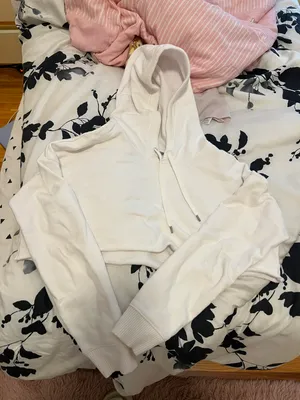 Athleta Super Cropped White Hoodie thumbnail 2