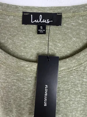 NWT Lulus Heathered Olive Green Long Sleeve T-Shirt Tee Basic Size Small S NEW thumbnail 4