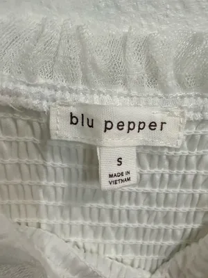 Blu Pepper White Swiss Dot Tulle Tiered Maxi Dress Sz S thumbnail 6