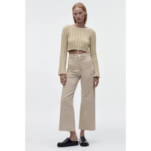 Zara Tan Marine Wide Leg Pants thumbnail 2