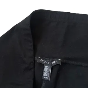 Eileen Fisher Womens Black Stretch Ponte Ankle Pants Side Zip Hem Medium | 0128 thumbnail 5