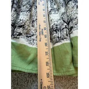 Anthropologie style Green Toile Print Cotton Boho Peasant‎ Skirt Cottagecore thumbnail 14