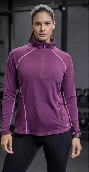 Mountain Hardwear 1/4 Zip Pullover Women Medium Purple ThumbholesHiking Gorpcore thumbnail 1