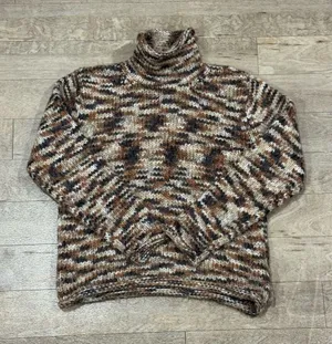 Columbia Multicolor Knit Sweater Turtleneck Wool Blend Size Large thumbnail 1