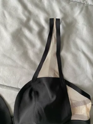 Victoria's Secret NWOT Bralette Plunge Black & Beige Mesh Size LARGE thumbnail 6