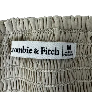 Abercrombie & Fitch Satin Solid Crop Top Champagne Chic Smocked Back Size M thumbnail 4