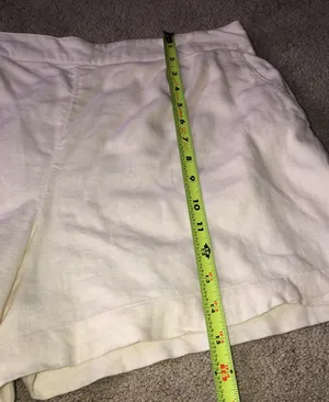 Abercrombie Cream Linen Shorts Large thumbnail 2