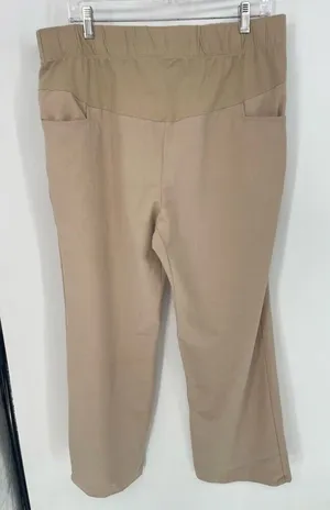 Two hearts, maternity tan pants,‎ size large thumbnail 1