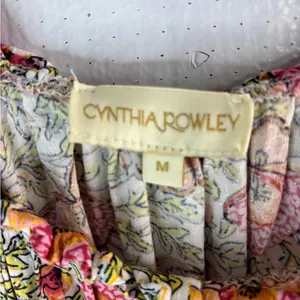 Cynthia Rowley M Multicolored Floral Ruched Crop Blouse thumbnail 7