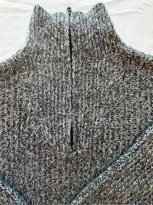 OFFLINE by Aerie Gray Confetti Marled Knit Quarter Zip Sweater XL thumbnail 4