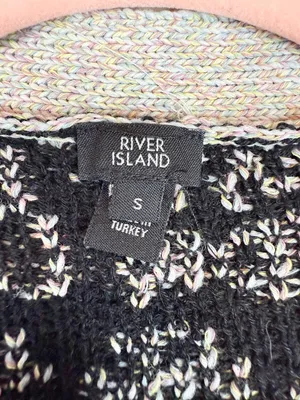 River Island Gray Black Fair Isle Patterned Cardigan Sweater Tank Matching Set thumbnail 7