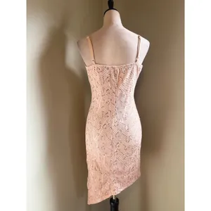 Charlotte Russe Pink Sequins Lace Bodycon Mini Dress‎ mermaid fairy Y2K whimsi m thumbnail 4