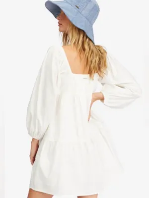 Billabong Love Crush Babydoll Square Neck Puff Sleeve Cotton dress size small thumbnail 3