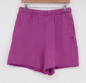 PacSun Magenta Purple Fleece Sweat Shorts Raw Hem High Waist Mens Womens Medium thumbnail 1