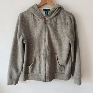 Lauren Ralph Lauren Sweatshirt S Heather Gray Hoodie Full Zip Cotton Blend VTG thumbnail 1