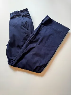 Jcrew Classic Wide-Leg Navy Cotton Pants Sz 2 thumbnail 6