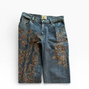 24 Karat Embellished Beaded Embroidered High Waisted Jean Size 6X32 Med Wash thumbnail 6