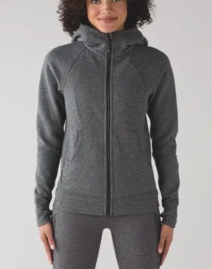 Lululemon SCUBA FULL-ZIP HOODIE IN HEATHERED SPECKLED BLACK, size 6 thumbnail 1