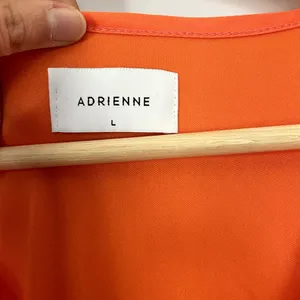 Adrienne bright orange sleeveless summer‎ sundress women's size large frilly thumbnail 3