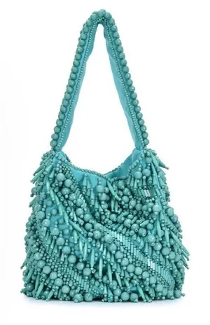 Blue beaded purse thumbnail 2