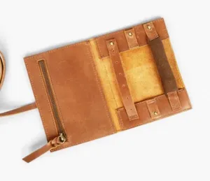 Leather Jewelry Roll Able Cognac thumbnail 1
