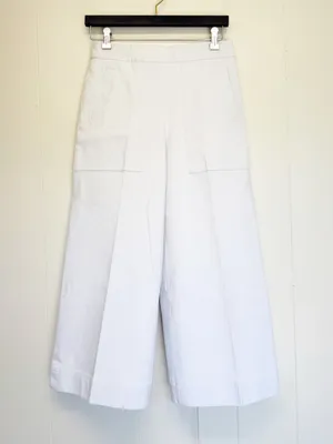 SPANX On The Go Cropped Wide Leg Pant in White Small thumbnail 3