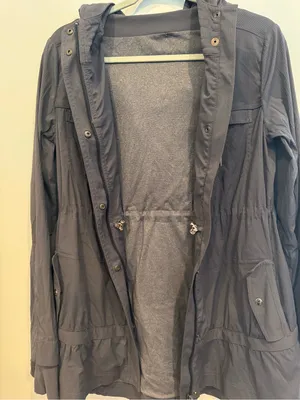Lululemon Apres Practice Anorak Jacket Coal Grey Pinstripe Size 4 thumbnail 6