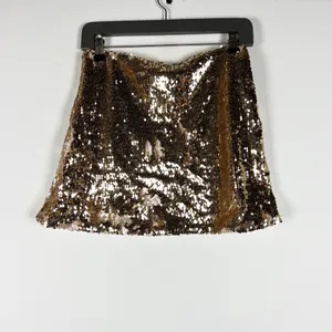 Lulus Live In The Spotlight Gold Metallic Sparkle Sequin Embellished Mini Skirt thumbnail 4
