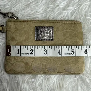 COACH Poppy Tan Signature Canvas Wristlet thumbnail 6