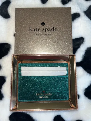 Kate Spade Turquoise Glitter Card Holder thumbnail 2