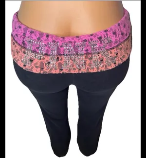Vs pink flare fold over leggings thumbnail 1