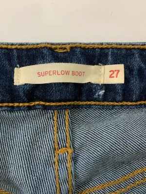 Levi's Superlow Boot Jeans in Classic Blue Denim - Size 27 thumbnail 4